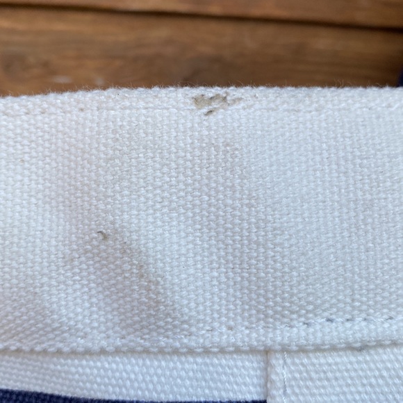 Pottery Barn Kids Ivory and Navy Striped Canvas Tote Bag with "M" - Picture 13 of 13